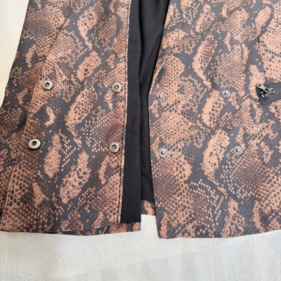 PAIGE Karissa Snake Print Blazer Brown Black Double-Breasted Size L - Picture 10 of 16